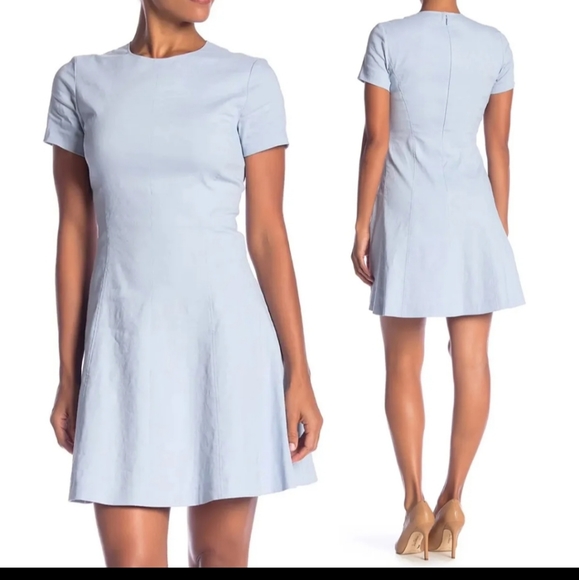 Modern Seamed Shift Linen Blend Dress 